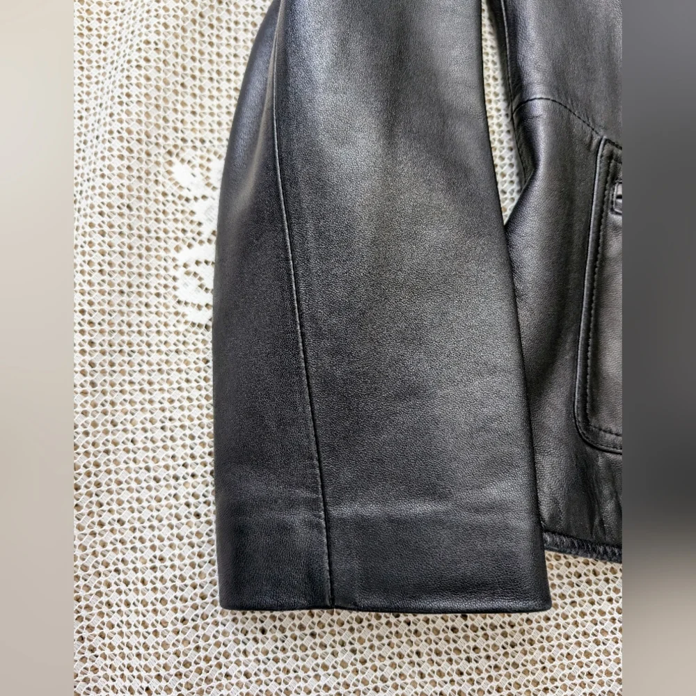 Bernardo Moto Leather Jacket Black Fitted Modern - Picture 7 of 7